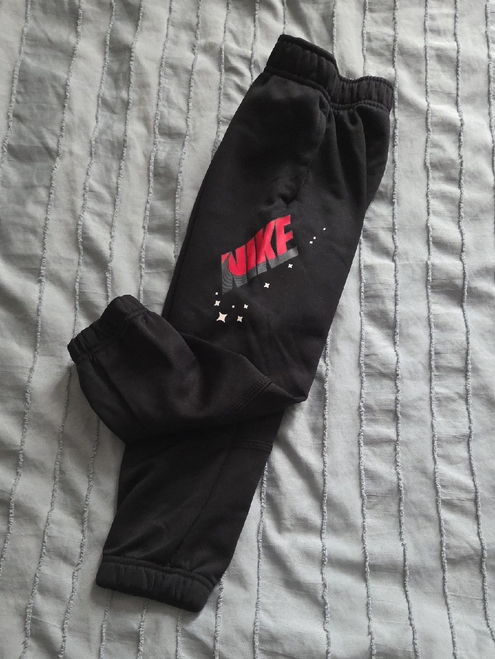 Nike Kids Black Sweatpants with Pink Logo